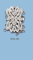 14K White Gold Clasps with Diamonds