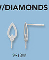 14k White Gold Clasps Diamonds