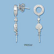 14k White Gold Clasps Diamonds