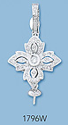 14K White Gold Pin Pad Pendants