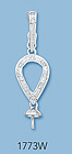 14K White Gold Pin Pad Pendants