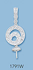 14K White Gold Pin Pad Pendants