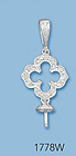 14K White Gold Pin Pad Pendants