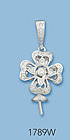 14K White Gold Pin Pad Pendants