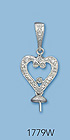 14K White Gold Pin Pad Pendants