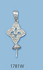 14K White Gold Pin Pad Pendants