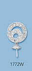 14K White Gold Pin Pad Pendants