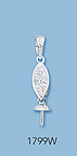 14K White Gold Pin Pad Pendants