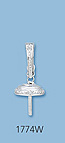 14K White Gold Pin Pad Pendants