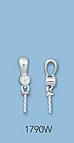 14K White Gold Pin Pad Pendants