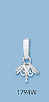 14K White Gold Pin Pad Pendants