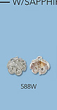 14K White Gold Pin Pad Pendants