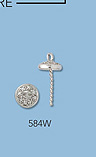 14K White Gold Pin Pad Pendants