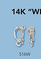 14K White Gold Pin Pad Pendants