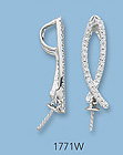 14K White Gold Pin Pad Pendants