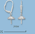 14k white gold lever back earrings