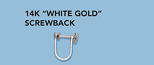 14k white gold lever back earrings