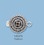 Sterling Silver Beads with Pave Diamonds