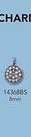 Sterling Silver Beads with Pave Diamonds