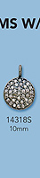 Sterling Silver Beads with Pave Diamonds