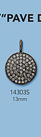 Sterling Silver Beads with Pave Diamonds