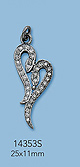 Sterling Silver Charms with Pave Diamonds