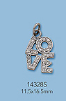 Sterling Silver Charms with Pave Diamonds