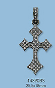 Sterling Silver Charms with Pave Diamonds