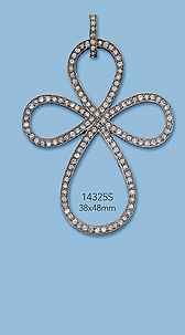 Sterling Silver Charms with Pave Diamonds