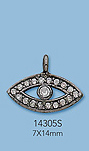 Sterling Silver Charms with Pave Diamonds