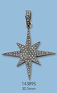 Sterling Silver Charms with Pave Diamonds