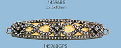 Sterling Silver Connectors with Pave Diamonds