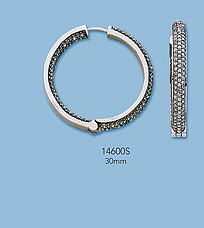 Sterling Silver Connectors with Pave Diamonds