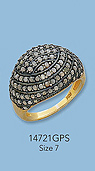 Sterling Silver Ring with Pave Diamonds