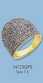 Sterling Silver Ring with Pave Diamonds